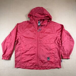 VTG Sierra Designs Kids Red Hooded Lightweight Rain Windbreaker Jacket XL